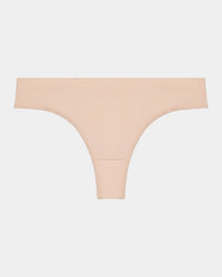 Seamless Thong in LATTE. Flat lay front view