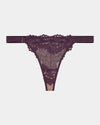 Nova Rosa Thong in PLUM PERFECT. Flat lay front view