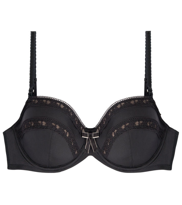 Sweet Blush Contour Bra in BLACK. Flat lay front view