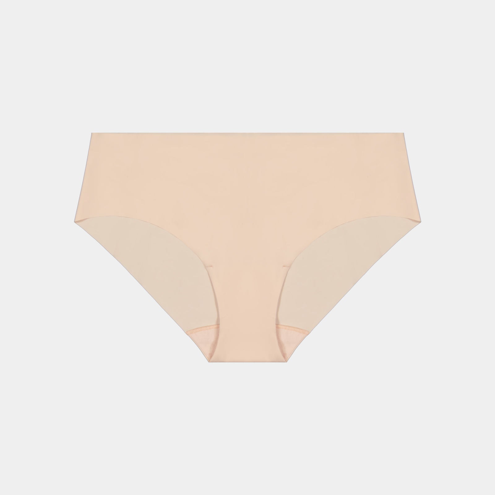 No Show Bikini in LATTE. Flat lay front view