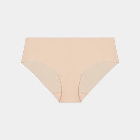 No Show Bikini in LATTE. Flat lay front view