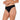 Model wears Cotton Logo Thong in BLACK. On body side view