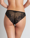 Model wears Delightfully So Bikini in BLACK. On body back view