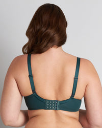 Model wears Perfectly Considered Contour Bra in PONDEROSA PINE. On body back view