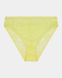 Elevate High Cut Brief in LEMON MERINGUE. Flat lay front view