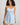 Model wears Sweet Indulgence Chemise in SKYWAY/WHITE. On body front view