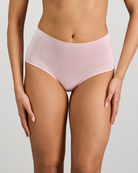 Model wears Au Naturel Full Brief in PALE LILAC. On body front view