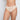 Model wears Seamless High Cut Brief in LATTE. On body front view