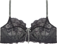 Sofia Underwire Bra in JET/PEWTER. Flat lay front view