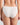 Model wears Au Naturel High Cut Brief in WHITE. On body back view