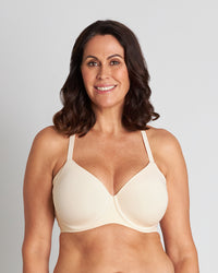 Model wears Comfit Collection Contour Bra in NOVELLE PEACH. On body front view