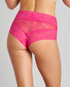 Model wears Lace Full Brief in CABARET. On body back view