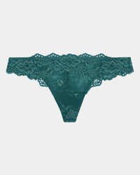 My Fit Lace Thong in MEDITERRANEA. Flat lay front view