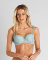 Model wears Giselle Contour Bra in PORCELAIN/TUSCANY. On body front view