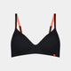 Hold Me Wire Free Bra in BLACK/NEON. Flat lay front view