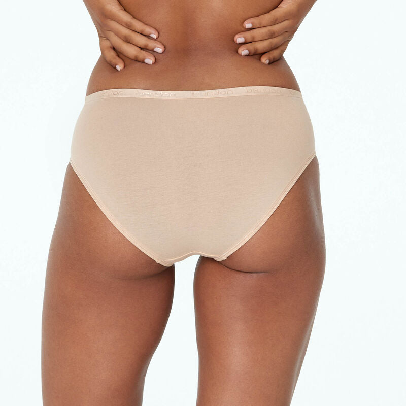 Model wears Body Cotton Bikini in NATURAL. On body back view