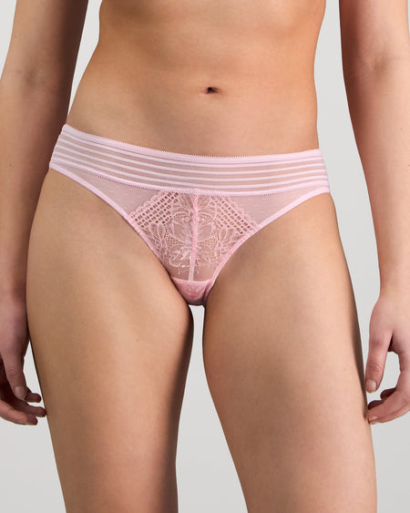 Model wears Lucille Bikini in FAIRY TALE. On body front view