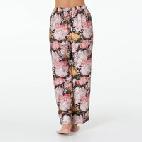 Model wears Aster Long PJ Pant in HYDRANGEA PRINT. On body front view