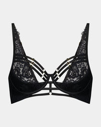 Nyx Underwire Bra in BLACK. Flat lay front view