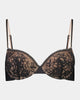 Naturally Me Contour Bra in BLACK. Flat lay front view