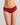 Model wears Lace Trim Brazilian in BIKING RED. On body front view