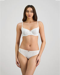 Body Cocoon Bikini in WHITE. Flat lay back view