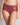 Model wears Embrace Full Brief in OXBLOOD RED. On body front view