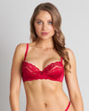 Model wears Heavenly Contour Bra in PERSIAN RED. On body front view