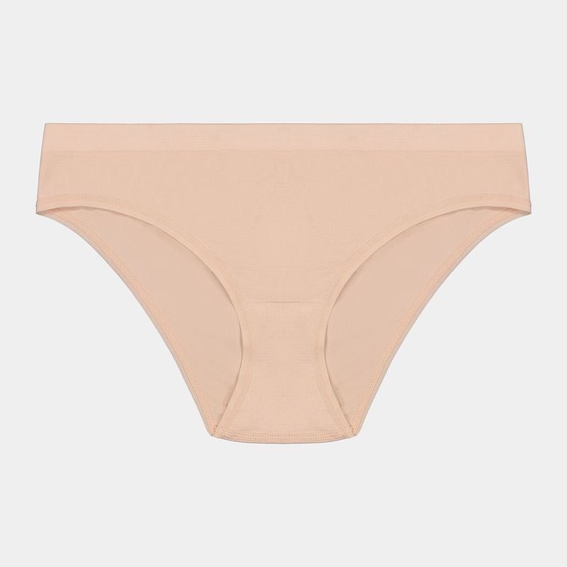 Seamless Bikini in LATTE. Flat lay front view