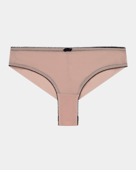 Meshin' Around Brazilian in EVENING SAND/BLACK. Flat lay front view