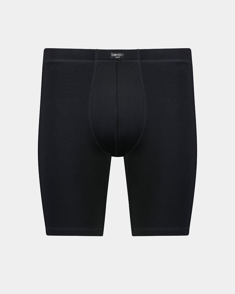 Sports Man Mens Trunk in BLACK. Flat lay front view