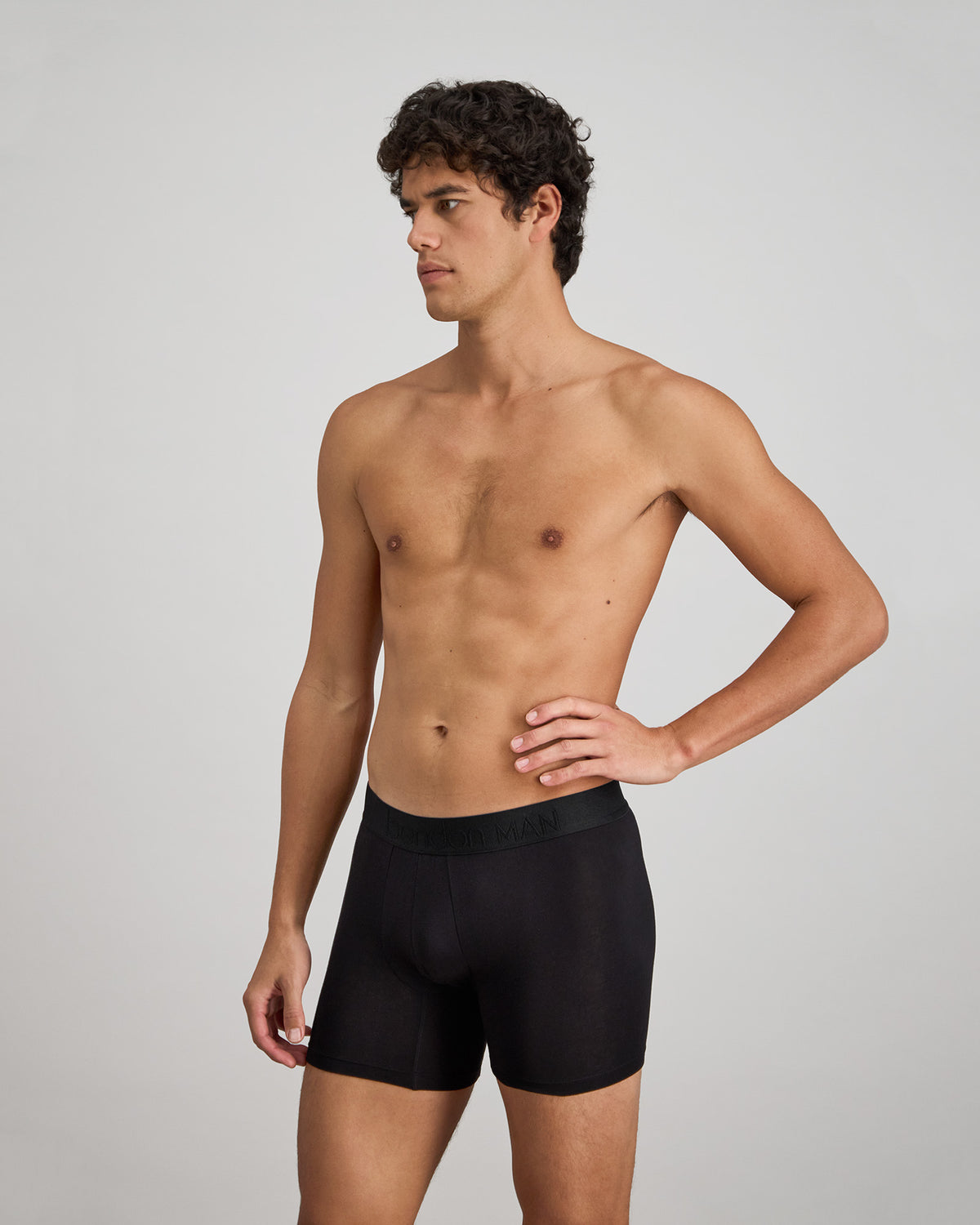 Bamboo Mens Trunk in BLACK. Flat lay back view