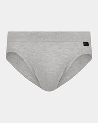 Bamboo Mens Brief in GREY MARLE. Flat lay front view