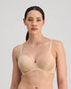 Model wears Rita Contour Bra in LATTE. On body front view