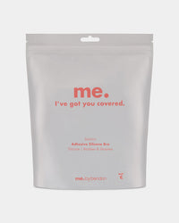 Model wears Adhesive Silicone Bra in Nude. On body front view