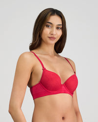 Model wears Bendon Body Lace Contour Bra in JAZZY. On body side view