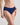 Model wears Body Cotton Bikini in Medieval Blue. On body side view