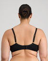 Model wears Sculpt Contour Bra in BLACK. On body back view