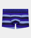 Rugby Stripe Mens Trunk in SURF/DELLA/PEACOAT. Flat lay front view