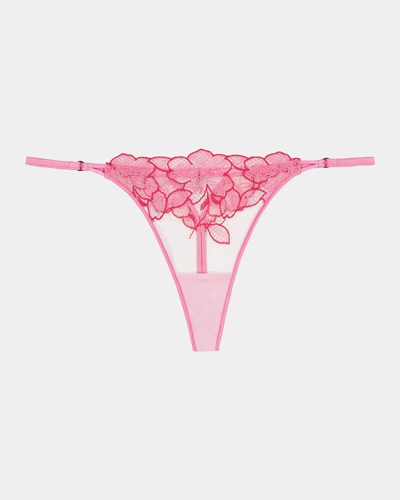 Josephine Thong in SACHET PINK. Flat lay front view