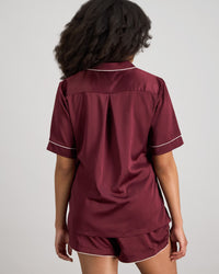 Model wears Holly Short Pj Set in FIG. On body back view