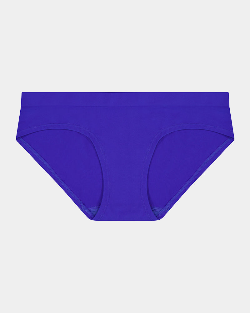 Seamless Soft Bikini in DAZZLING BLUE. Flat lay front view