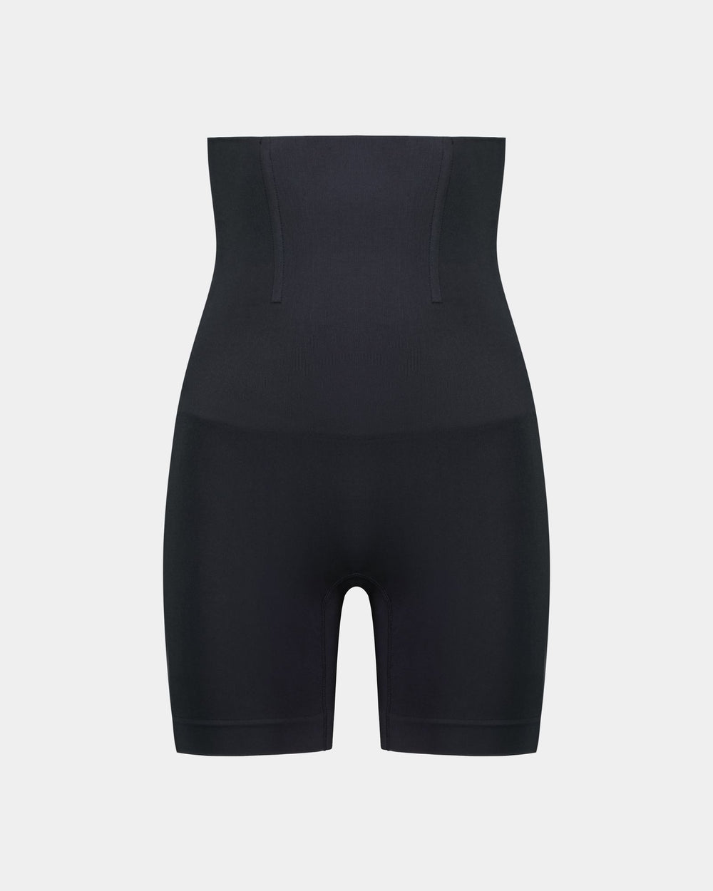 Bamboo Bodywear High Waisted Shaper Short in BLACK. Flat lay front view