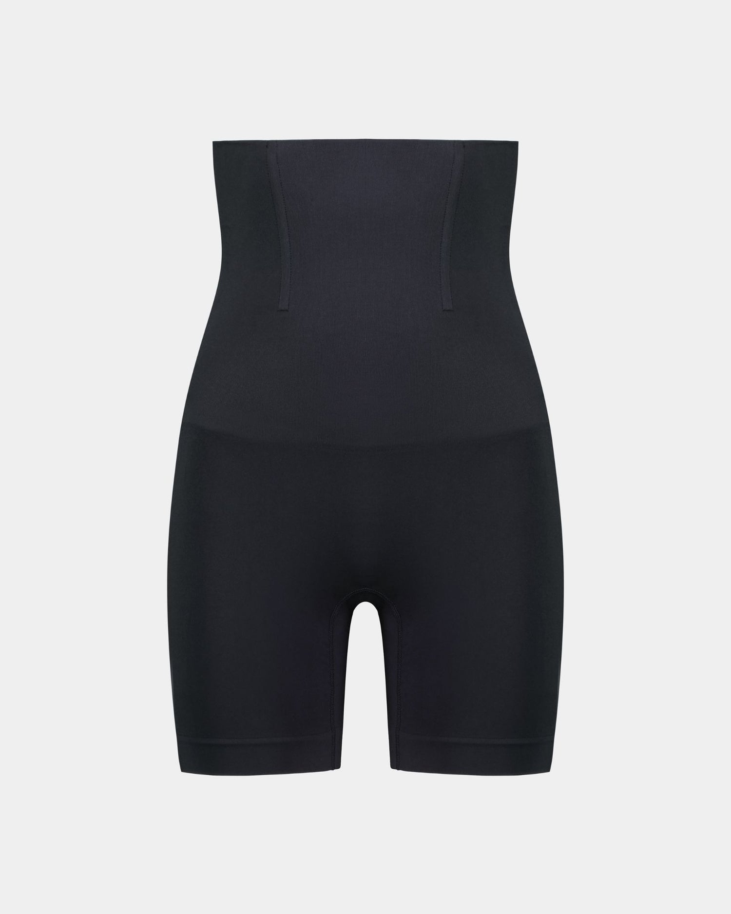 Bamboo Bodywear High Waisted Shaper Short in BLACK. Flat lay front view