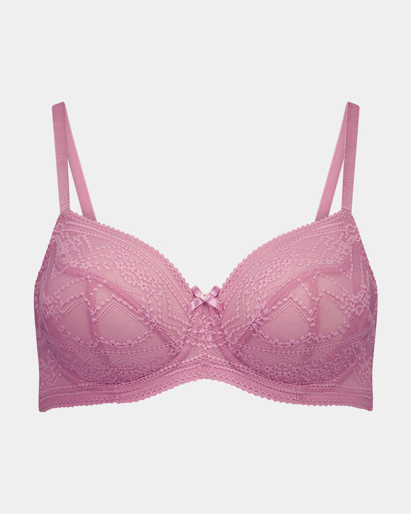 Annie Underwire Bra in CASHMERE ROSE. Flat lay front view