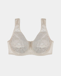 Carolina Underwire Bra in ANTIQUE WHITE. Flat lay front view