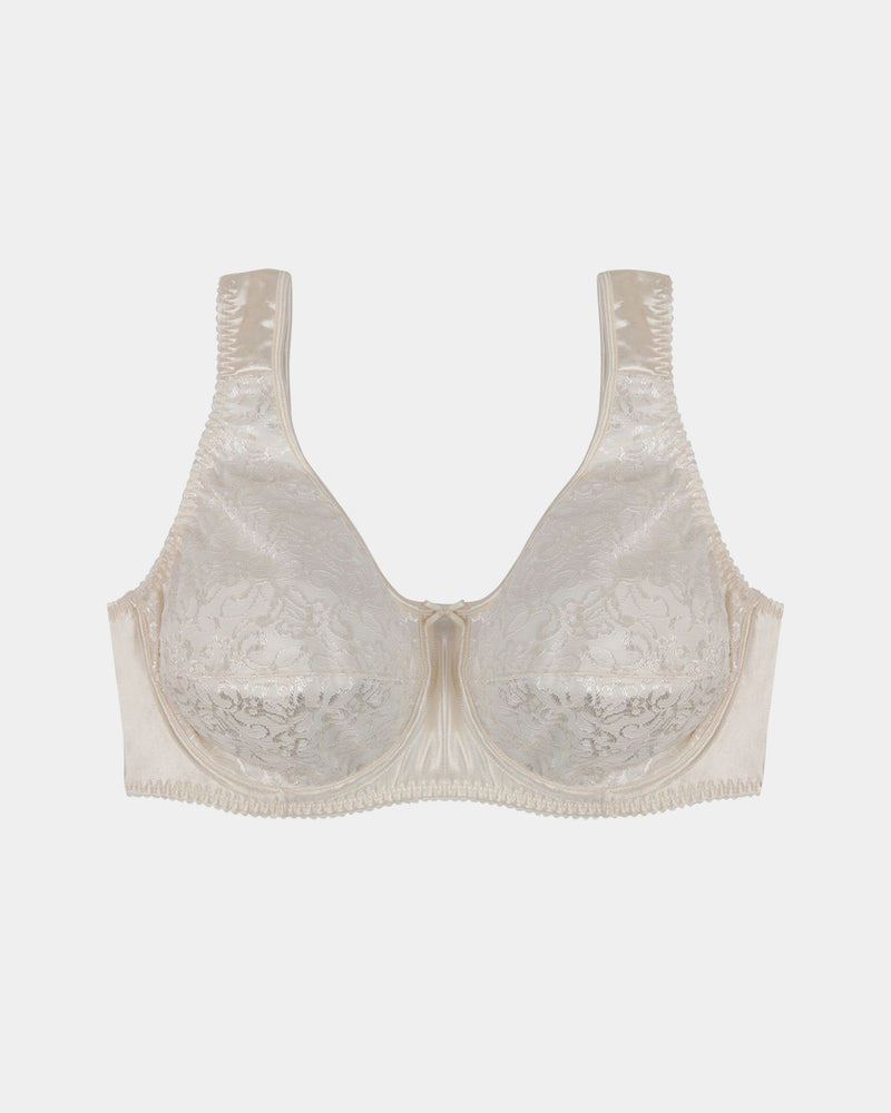 Carolina Underwire Bra in ANTIQUE WHITE. Flat lay front view