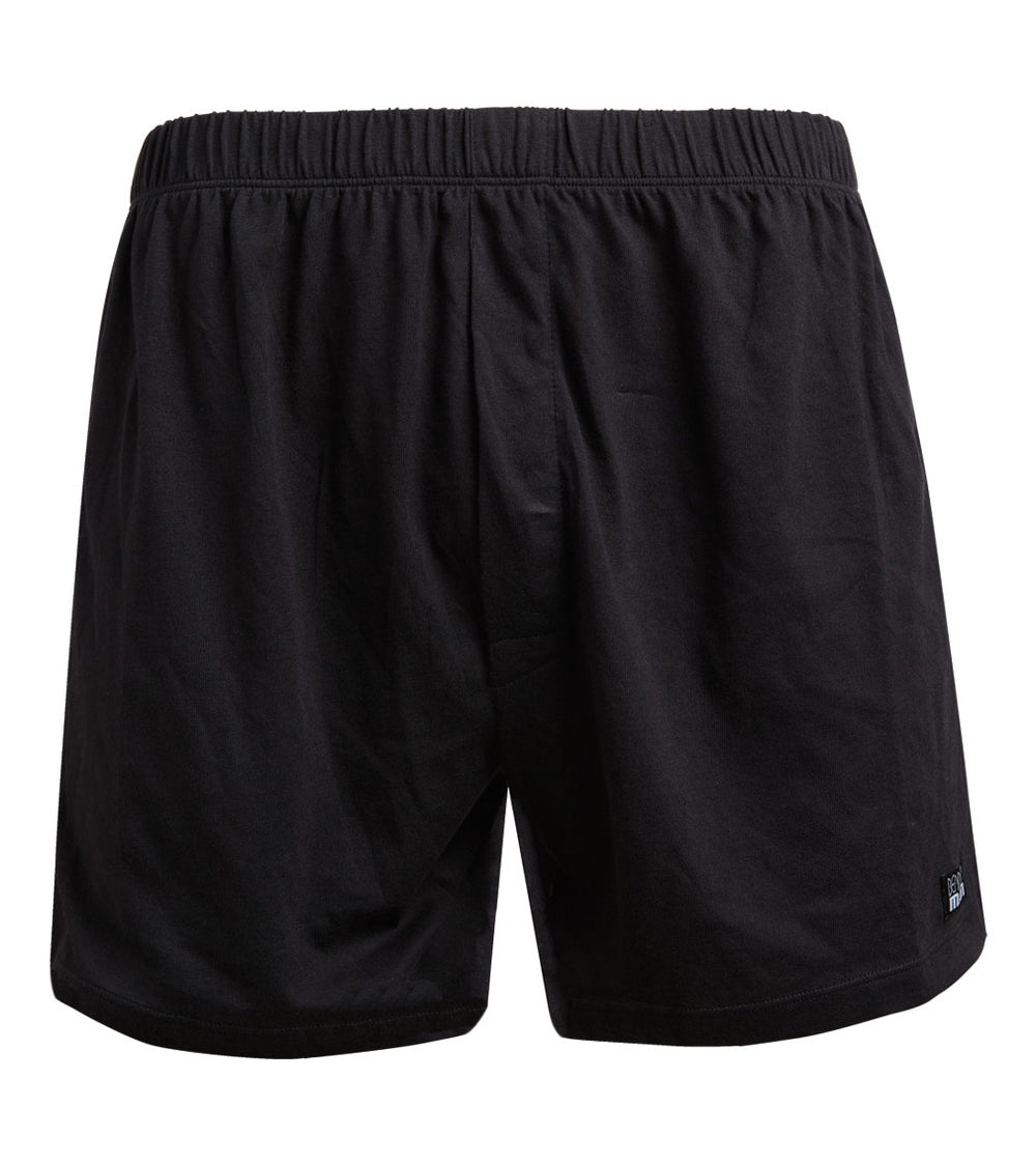Cotton Basics Mens Trunk in BLACK. Flat lay front view
