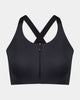 Motion Wire Free Front Opening Bra in BLACK. Flat lay front view