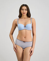 Harmony 2.0 Contour Bra in SKYWAY/FIG. Flat lay back view